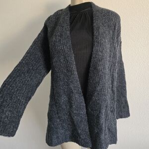 Renee C. Charcoal Open-Front Cardigan